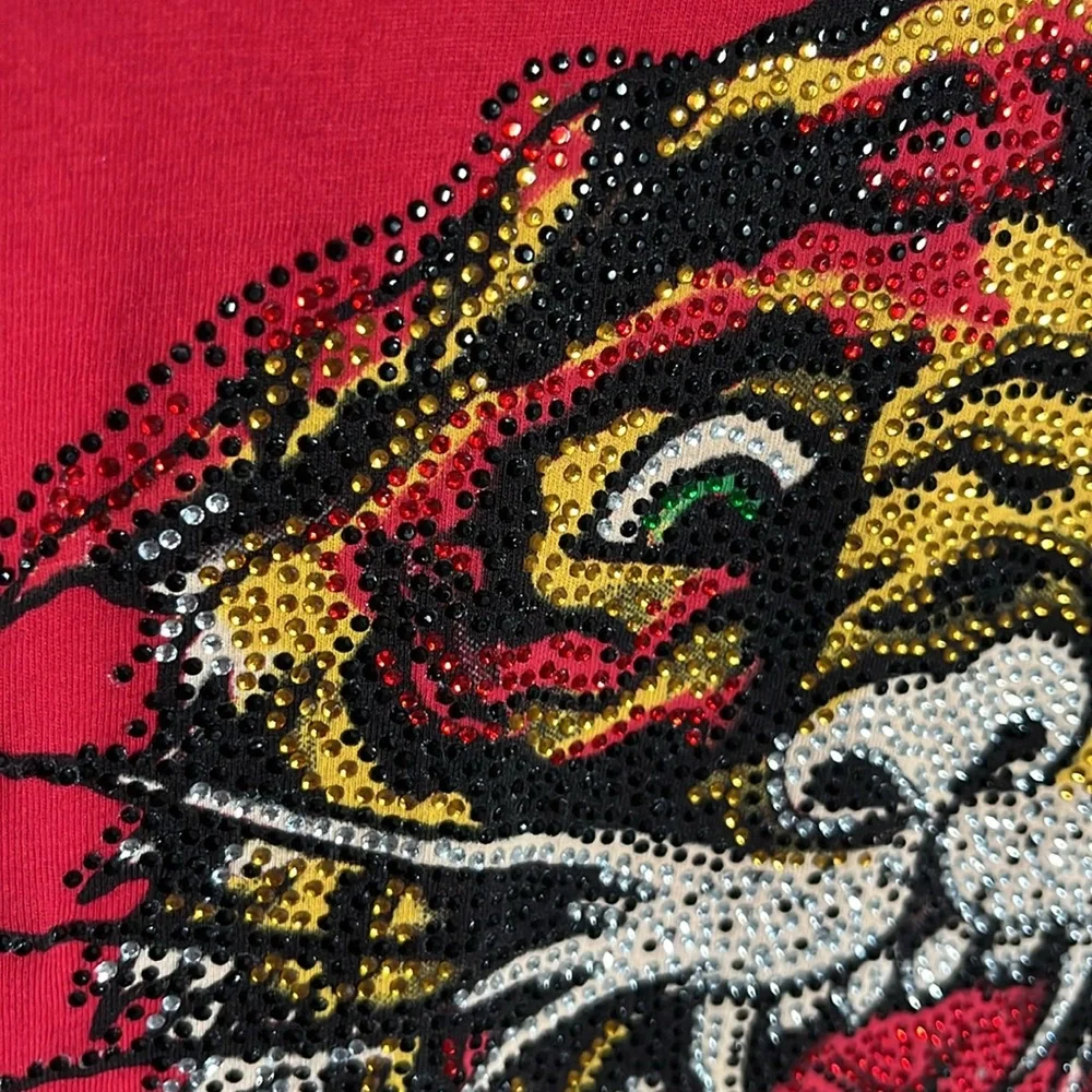 Ed Hardy Rhinestone Tiger Sz Small Shirt - Picture 3 of 8